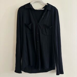 Michael Stars Black Long Sleeve Button Up